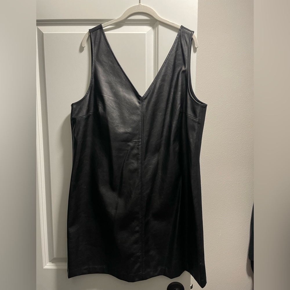 Black leather dress